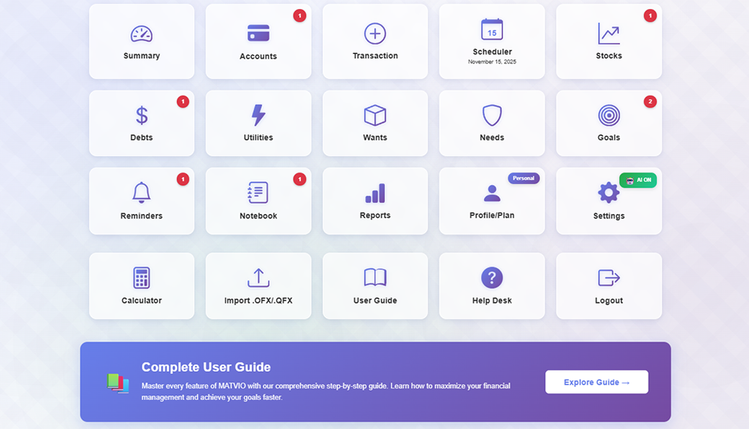 MATVIO GOALS Financial Analytics - Spending Patterns and Budget Reports