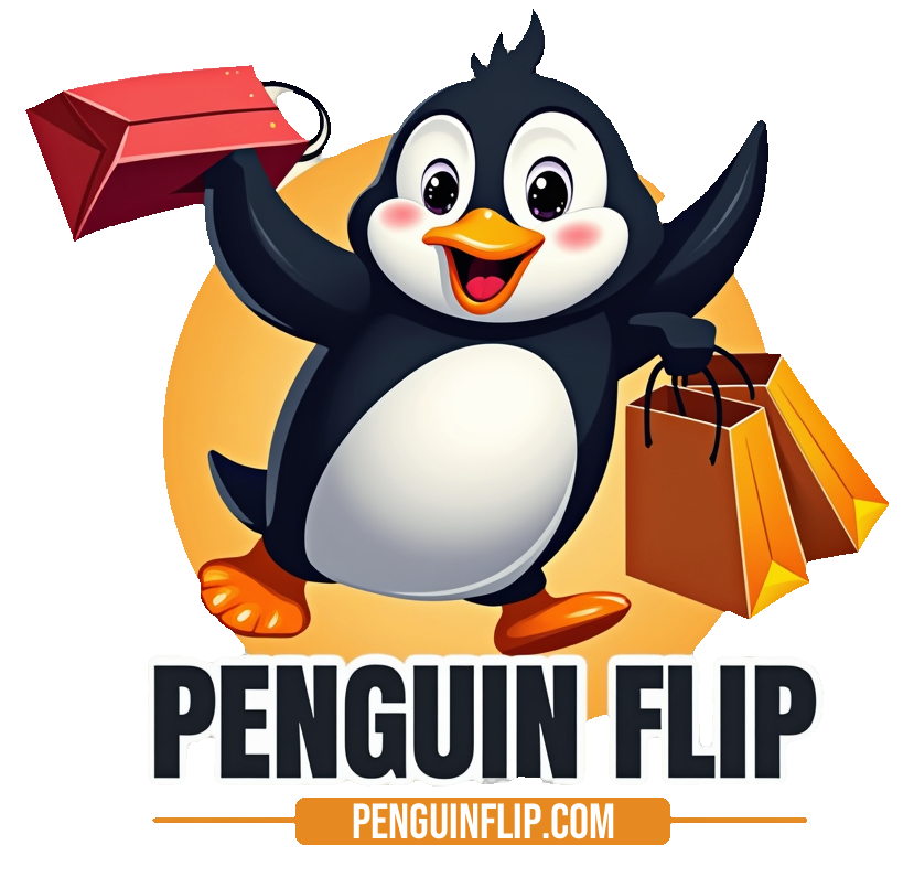 Penguin Flip - Shopping Bags Logo